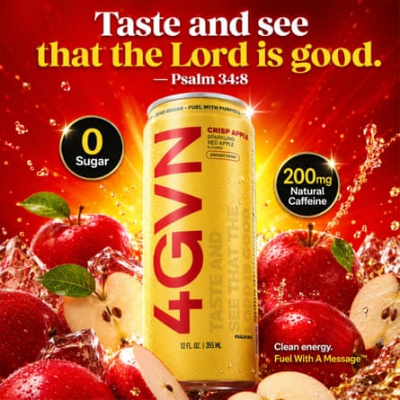 An advertisement for 4gvn energy drink