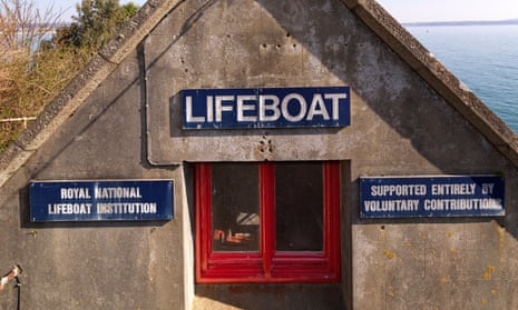 A detail of the lifeboat station at Penlee Point near Mousehole in Cornwall. 