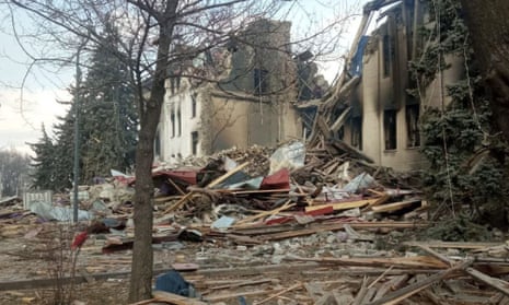 The bombed Drama Theatre in Mariupol.
