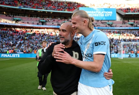 Pep Guardiola and Erling Haaland revel in victory.