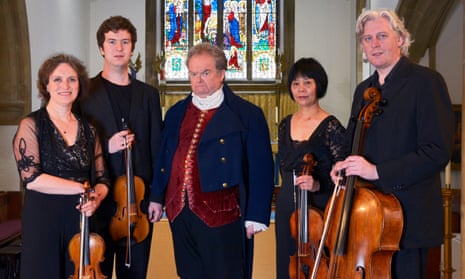 ‘Beethoven was a call to action’ … David Timson (centre) as the composer, with the Dante Quartet to perform Beethoven’s Quartet Journey. 