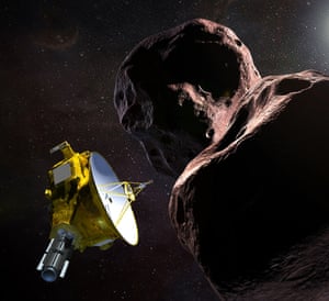 A Nasa illustration of its New Horizons spacecraft encountering an object in the Kuiper Belt.