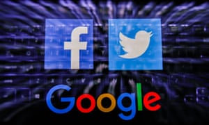 twitter, facebook and google logos