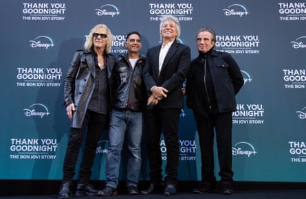 David Bryan, Gotham Chopra, Jon Bon Jovi and Tico Torres attend the UK premiere of Thank You, Goodnight: The Bon Jovi Story.