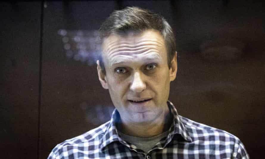 Alexei Navalny in the Babuskinsky District Court in Moscow in February 2021.