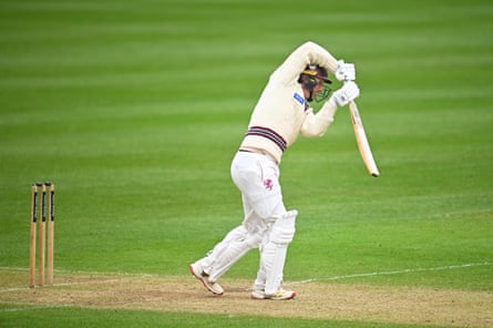 Somerset’s James Rew plays a shot during a pre-season game at Taunton this month