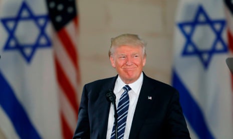 Donald Trump speaking during a visit to the Israel Museum in Jerusalem