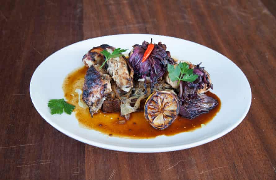 'Easily demolished': Grilled urfa chili chicken from Carmel restaurant.