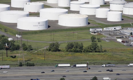 Oil storage tanks owned by the Colonial Pipeline Company in Linden, New Jersey.