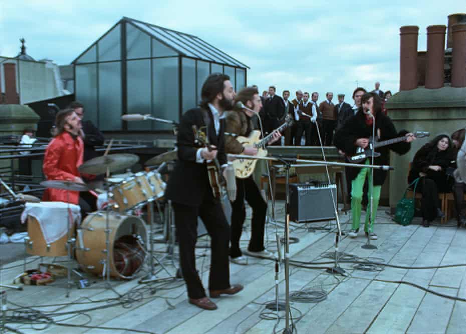 The Beatles’ 1969 Savile Row rooftop show in Get Back.