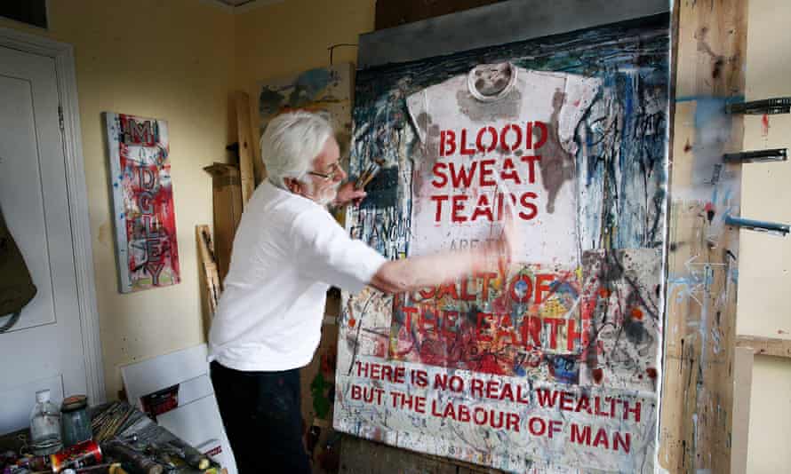 John Midgley at work in his studio in Norfolk.