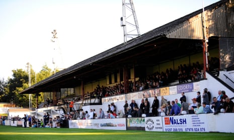 A bumper crowd in the main stand at Victory Park as Chorley play host to Bolton Wanderers in a friendly ahead of the start of the 2010/11 season .