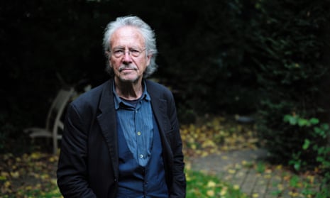 Peter Handke at his home in Chaville, France, after winning the Nobel prize.