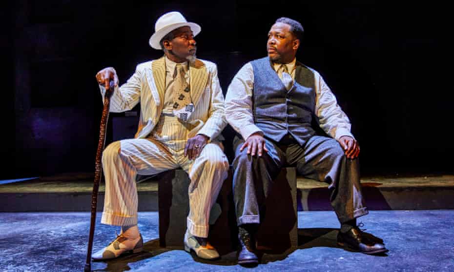 Rags and riches … Joseph Mydell and Wendell Pierce in Death of a Salesman.