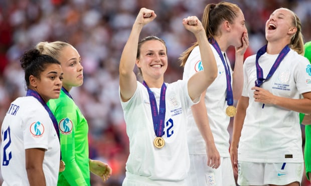 Lotte Wubben-Moy at the centre of England’s Euro 2022 celebrations at Wembley