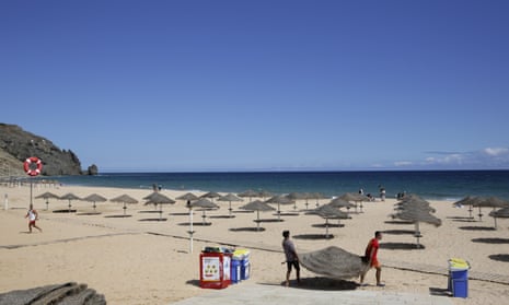 empty beach, Portugal’s Algarve coast