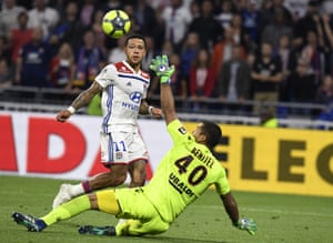 Memphis Depay scored a hat-trick for Lyon against Nice as they secured their place in the Champions League next season.