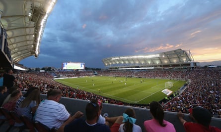 A shot of the the pre-season friendly match between Real Salt Lake and Manchester United at Rio Tinto Stadium.