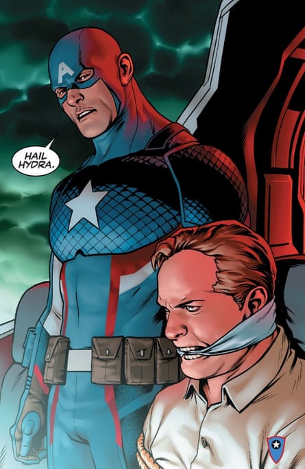 Captain America hails Hydra in Steve Rogers: Captain America #1 by Nick Spencer and Jesus Sais.