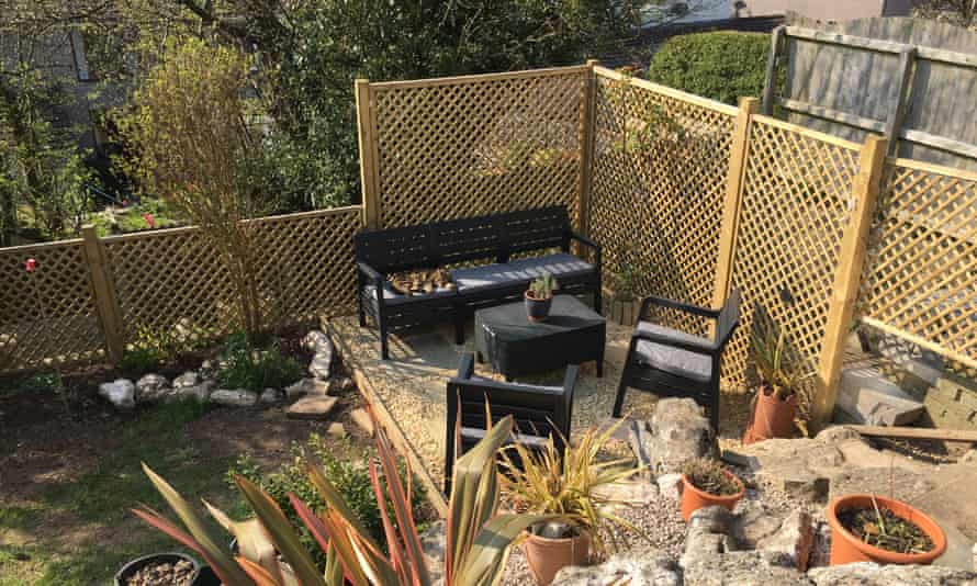 Robin Clague has created a new seating area in his garden in Morecambe.