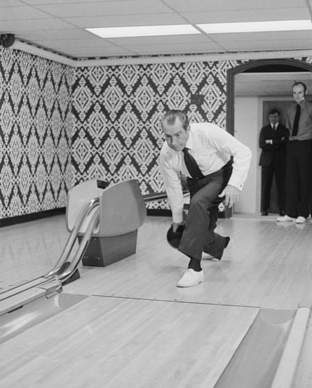 President Richard Nixon’s bowling alley, 1971.