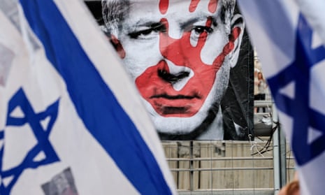 An anti-government demonstration by activists in Tel Aviv on 6 July 2024.