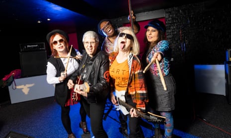 Members of Unglamorous Music,a collective of 11 all-women punk/garage bands