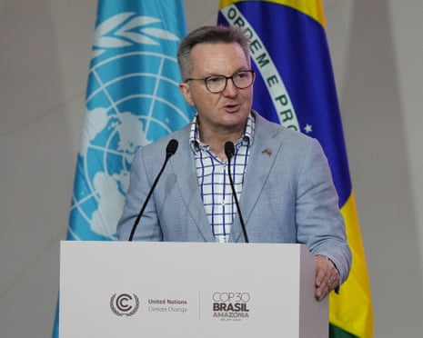 Chris Bowen speaks at Cop30 in Brazil