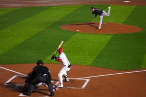 Austin Cox of the Atlanta Braves pitches during the MLB Speedway Classic.
