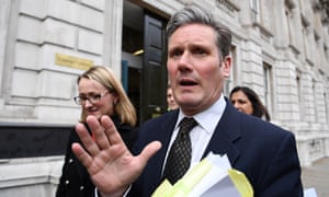Sir Keir Starmer leaving the Cabinet Office after talks with the government on Thursday last week.