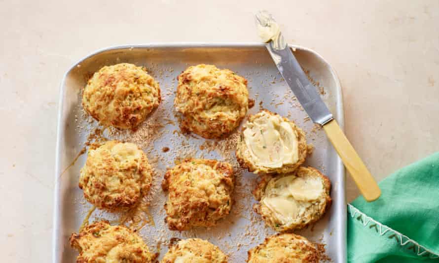 Anna Jones’s cheddar, swede and wild garlic scones.