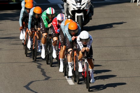 Netcompany Ineos in their TTT effort of the 2026 Tour de France