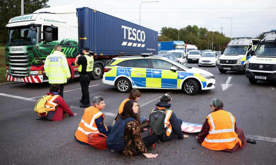 Insulate Britain activists glued themselves to the M25 at a previous protest in Thurrock earlier this month