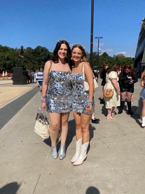 Dani and Lily outside the MCG for Taylor Swift’s Eras tour.