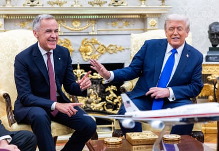 Donald Trump meets with Mark Carney in the Oval Office.
