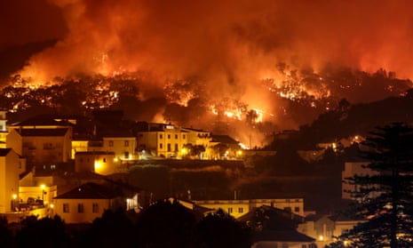A wildfire in Monchique in Portugal in 2018