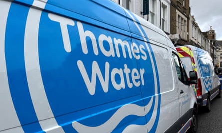 Close-up of a Thames Water van parked on a street