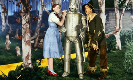 Garland, Ray Bolger and Jack Haley in The Wizard of Oz, 1939
