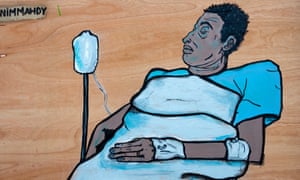 Street art in south London by the artist Deanio_X. Analysis shows ethnic minorities are dying at a higher rate from Covid-19 than the white population.