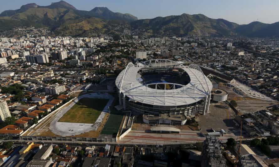 An aerial view of Rio Olympic Stadium, with 100 days to go until the Games begin