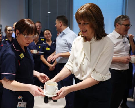 Rachel Reeves at the University College London Hospital after she delivered her budget