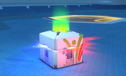 A loot box from the game Overwatch.