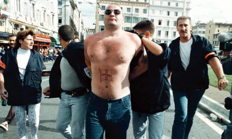 An England fan is arrested in Marseille during the 1998 World Cup