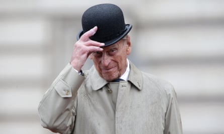 Prince Philip, Duke of Edinburgh raises his hat in his role as Captain General, Royal Marines, makes his final individual public engagement as he attends a parade to mark the finale of the 1664 Global Challenge