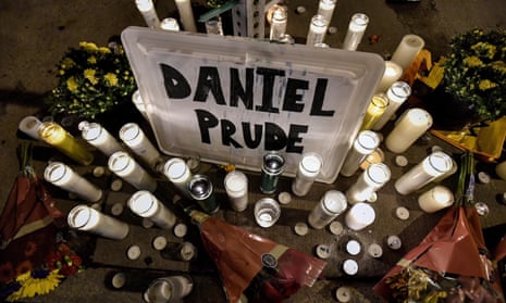 A makeshift memorial, in Rochester, New York on 2 September 2020, near the site where Daniel Prude was restrained by police officers.
