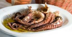 A plate of grilled octopus