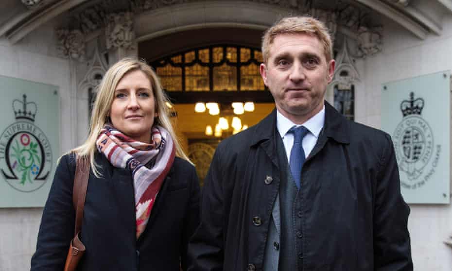 Jon Platt and his wife, Sally Platt, outside the supreme court where their dispute with Isle of Wight council is due to be decided on Thursday.