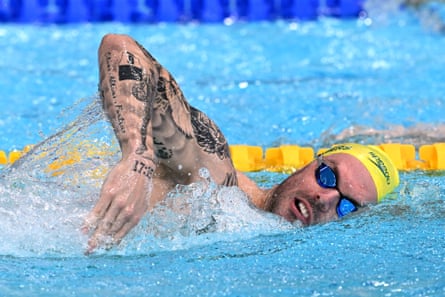Kyle Chalmers trains in the pool before the 2026 Commonwealth Games.
