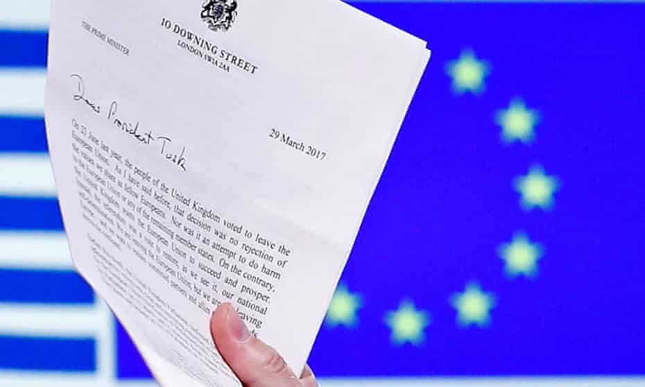Theresa May’s Brexit letter was delivered by Britain’s permanent representative to the European Union Tim Barrow in Wednesday, giving notice of the UK’s intention to leave the bloc under Article 50 of the EU’s Lisbon Treaty.