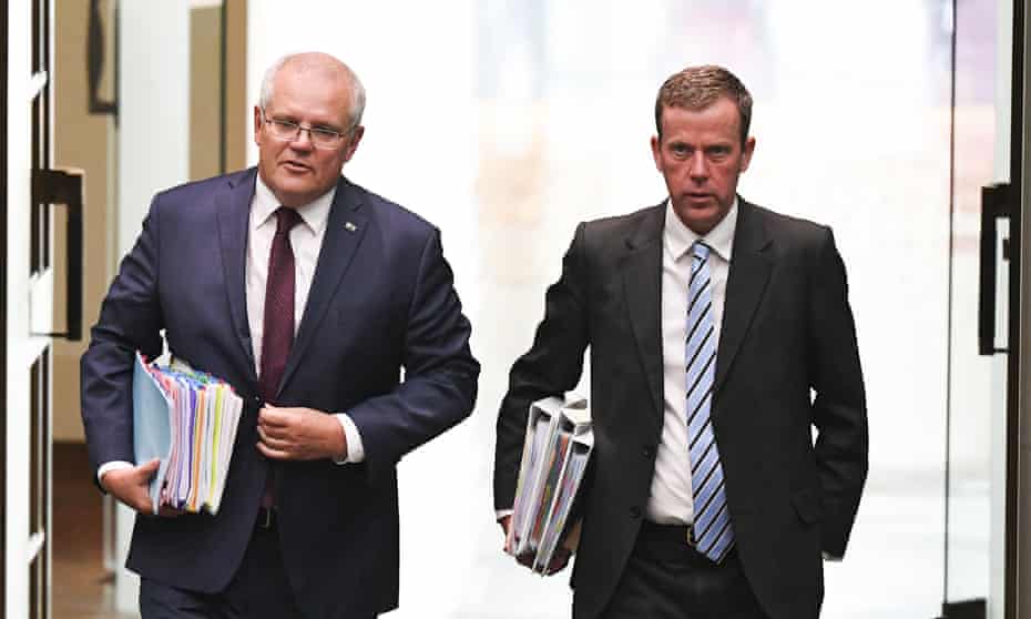 Australian prime minister Scott Morrison and trade minister Dan Tehan